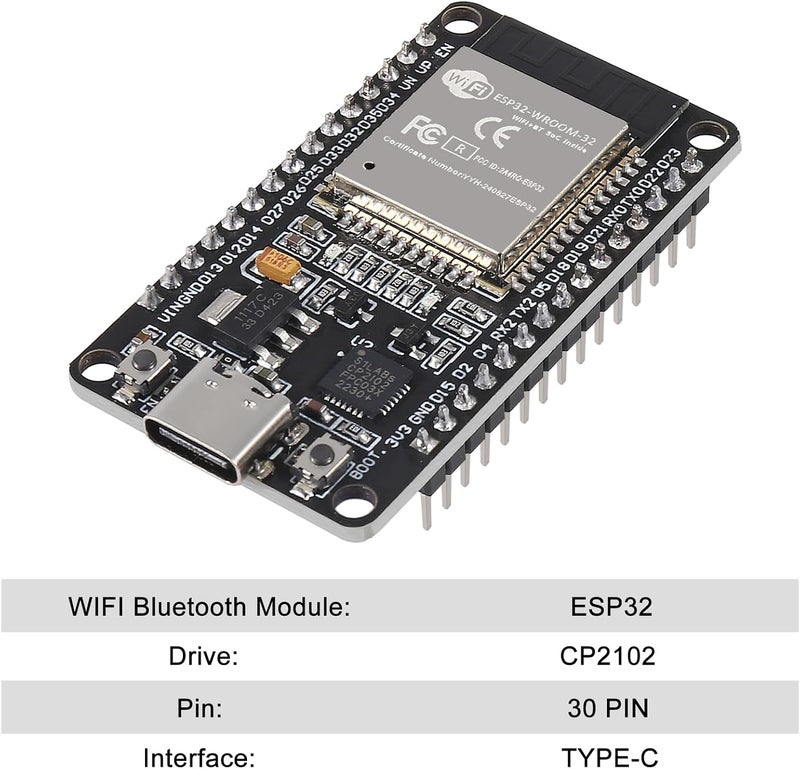 AiTrip 3 مجموعات 30 دبوس ESP32 ESP-32S نوع-C USB CP2102 لوحة تطوير + لوحة تفكيك ESP32 درع GPIO 1 إلى 2 لوحة 2.4GHz واي فاي بلوتوث ثنائية النواة - Image 2